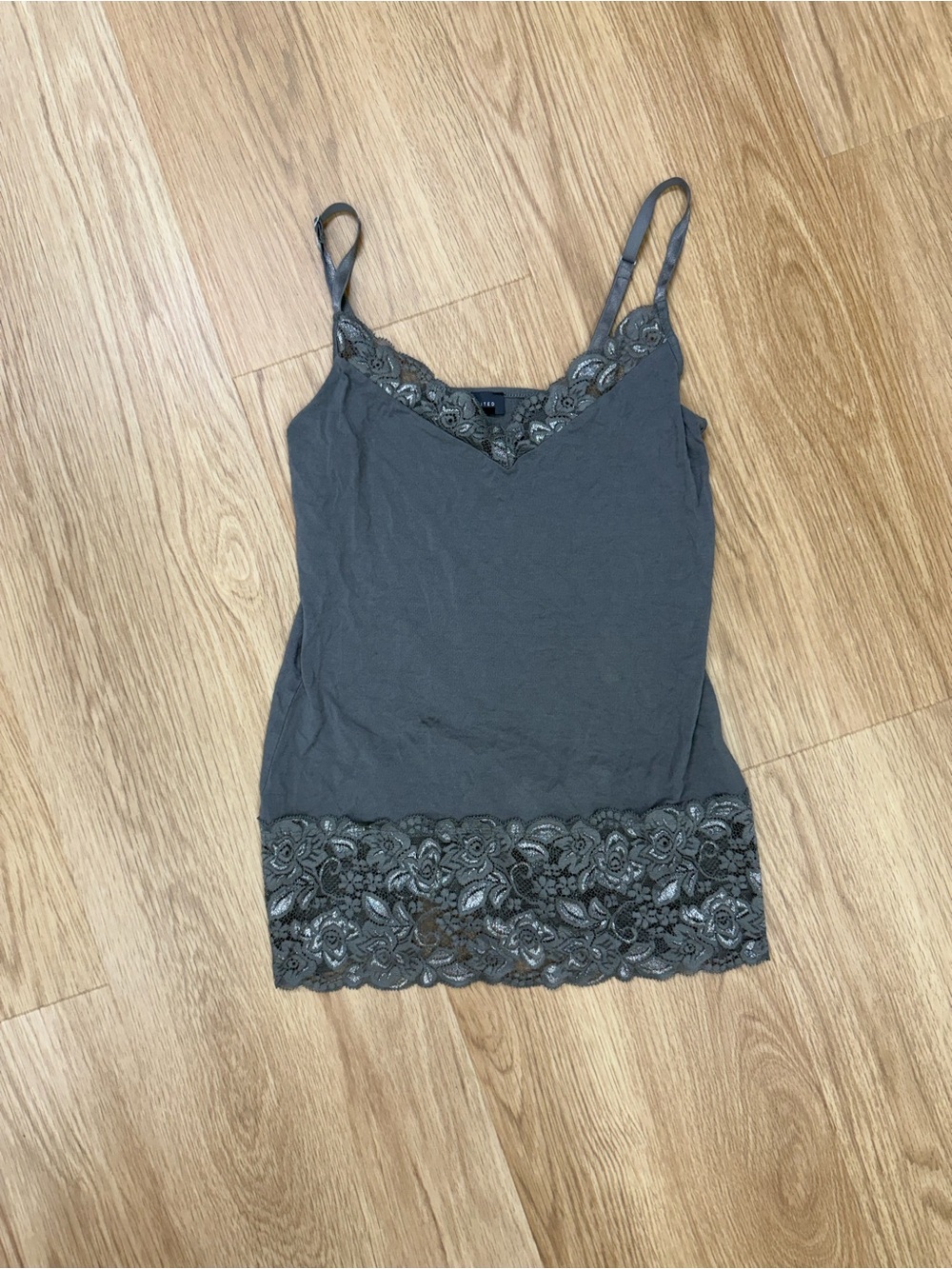 The Limited Charcoal Lace-Trim Camisole